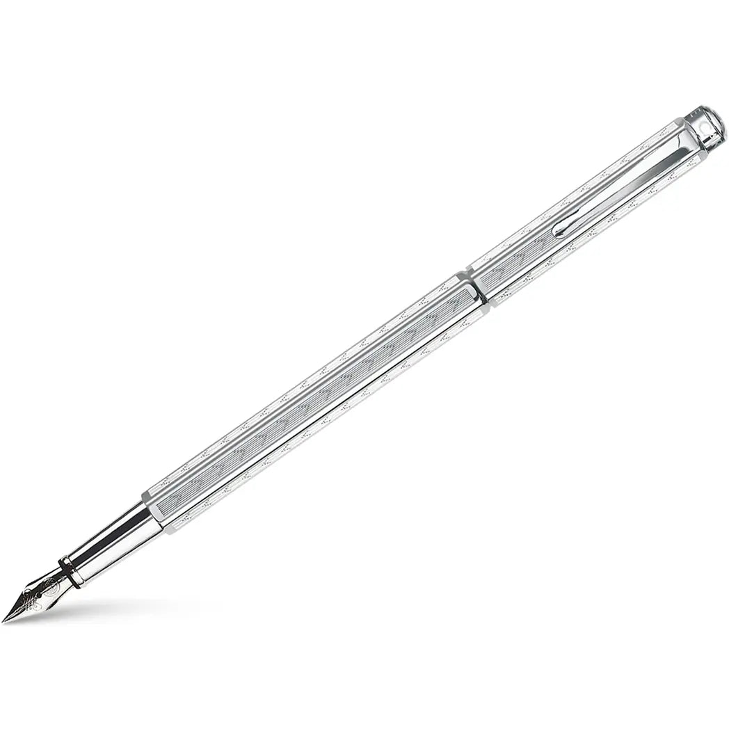 Caran d Ache Ecridor Fountain Pen - Chevron - Rhodium Trim-Pen Boutique Ltd