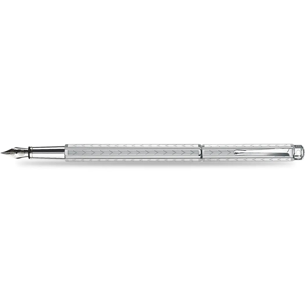 Caran d Ache Ecridor Fountain Pen - Chevron - Rhodium Trim-Pen Boutique Ltd