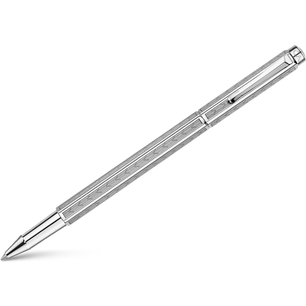 Caran d Ache Ecridor Rollerball Pen - Chevron - Rhodium Trim-Pen Boutique Ltd