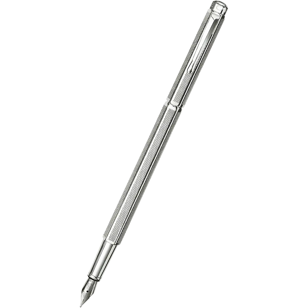 Caran d Ache Ecridor "Retro" Fountain Pen - Silver Plated-Pen Boutique Ltd
