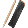Caran d'Ache Ecridor Gift Set - Rose Gold Damier Ballpoint Pen & Leather Case (Special Edition) - Pen Boutique Ltd