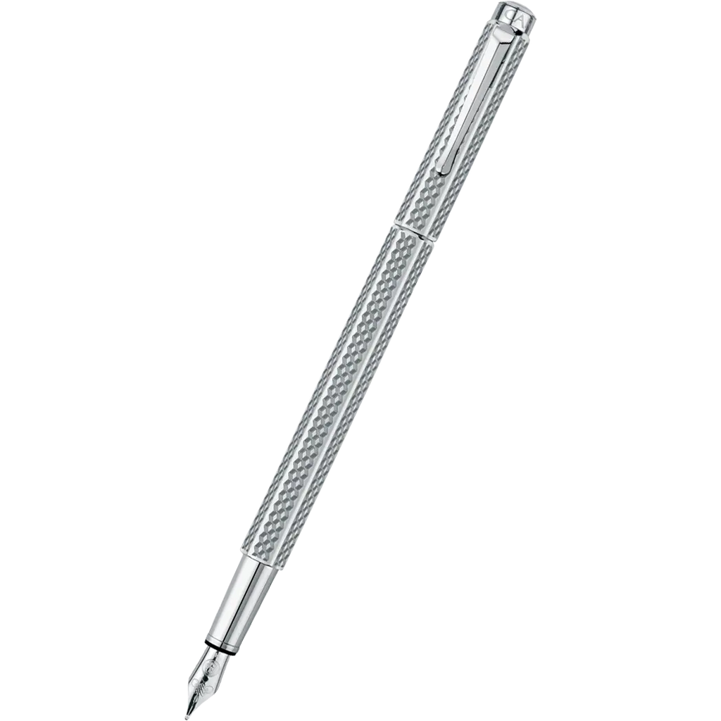 Caran d' Ache Ecridor Fountain Pen - Cubrik - Rhodium - Medium Nib-Pen Boutique Ltd