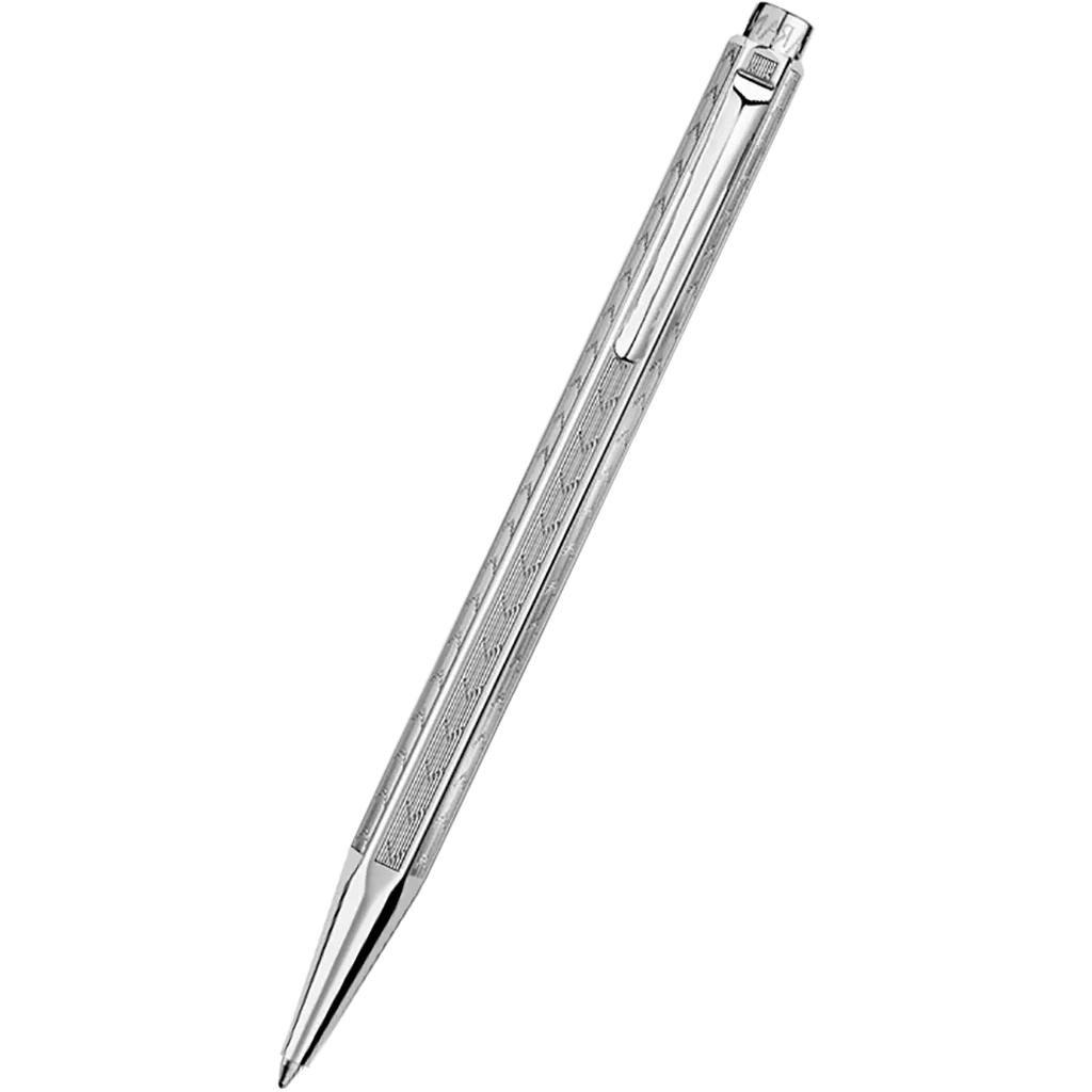 Caran d'Ache Ecridor Ballpoint Pen - Chevron Rhodium-Pen Boutique Ltd