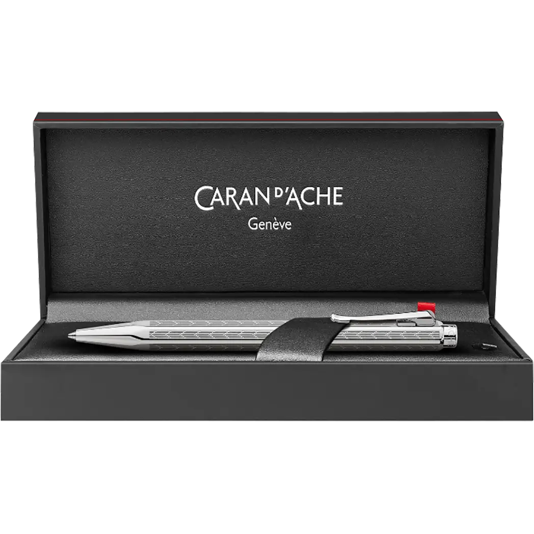 Caran d'Ache Ecridor Ballpoint Pen - Chevron Rhodium-Pen Boutique Ltd