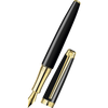 Caran d'Ache Leman Fountain Pen - Ebony Black - Gold Trim