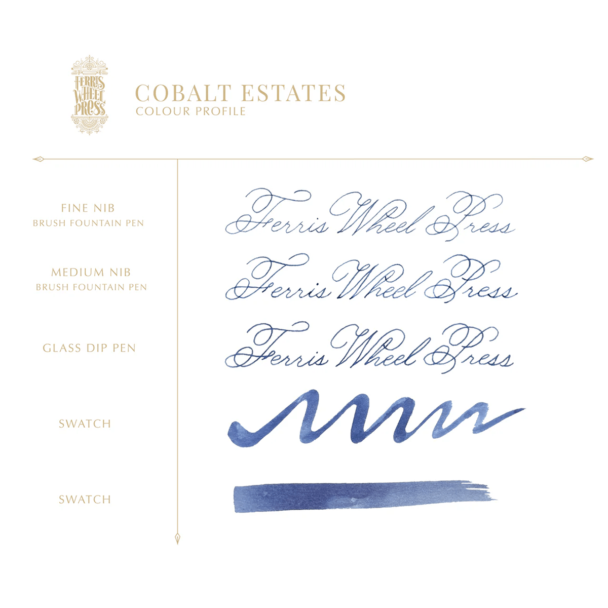 Ferris Wheel Press Ink Bottle - Cobalt Estates - 38ml - Pen Boutique Ltd