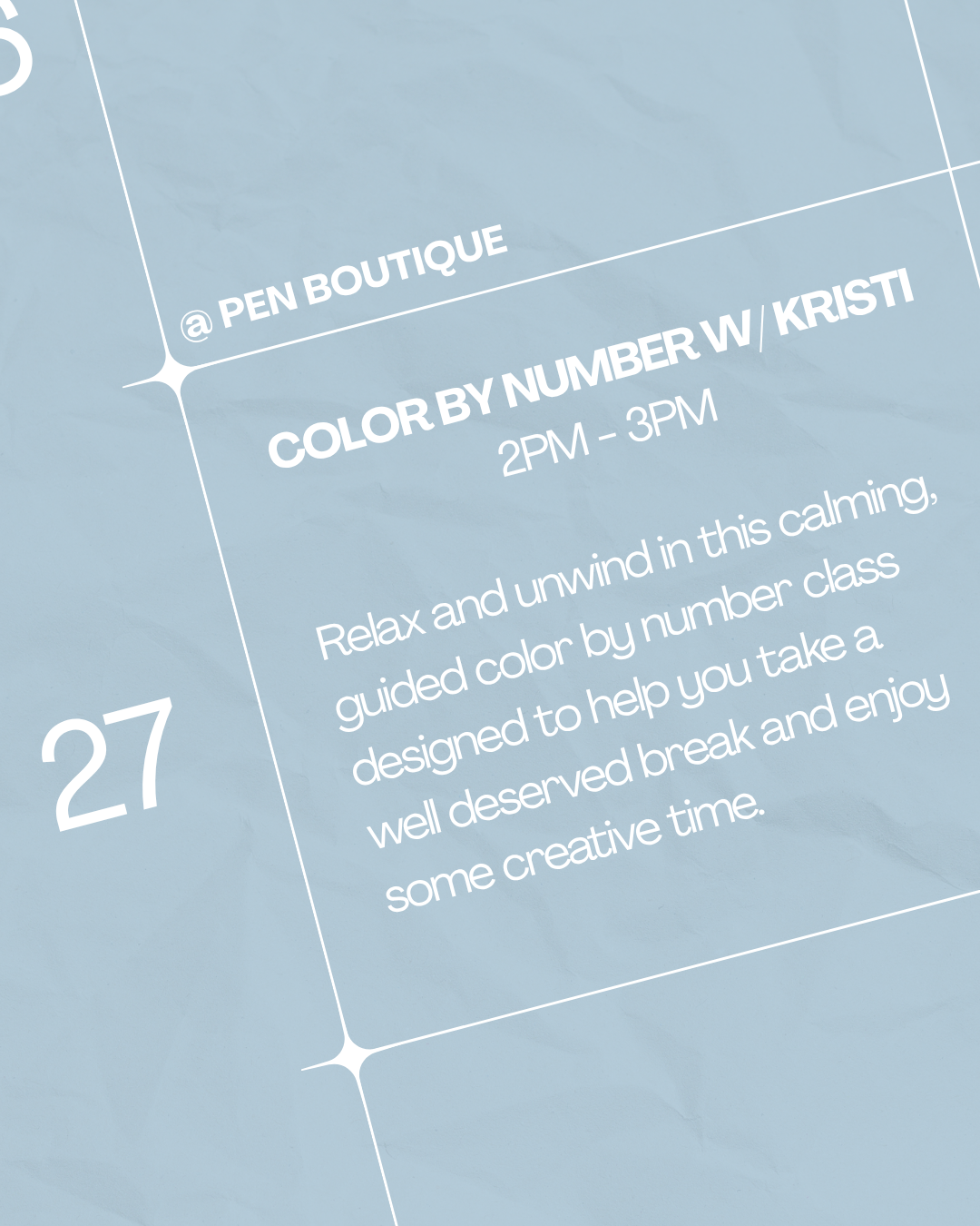 Color by Number w/ Kristi!-Pen Boutique Ltd