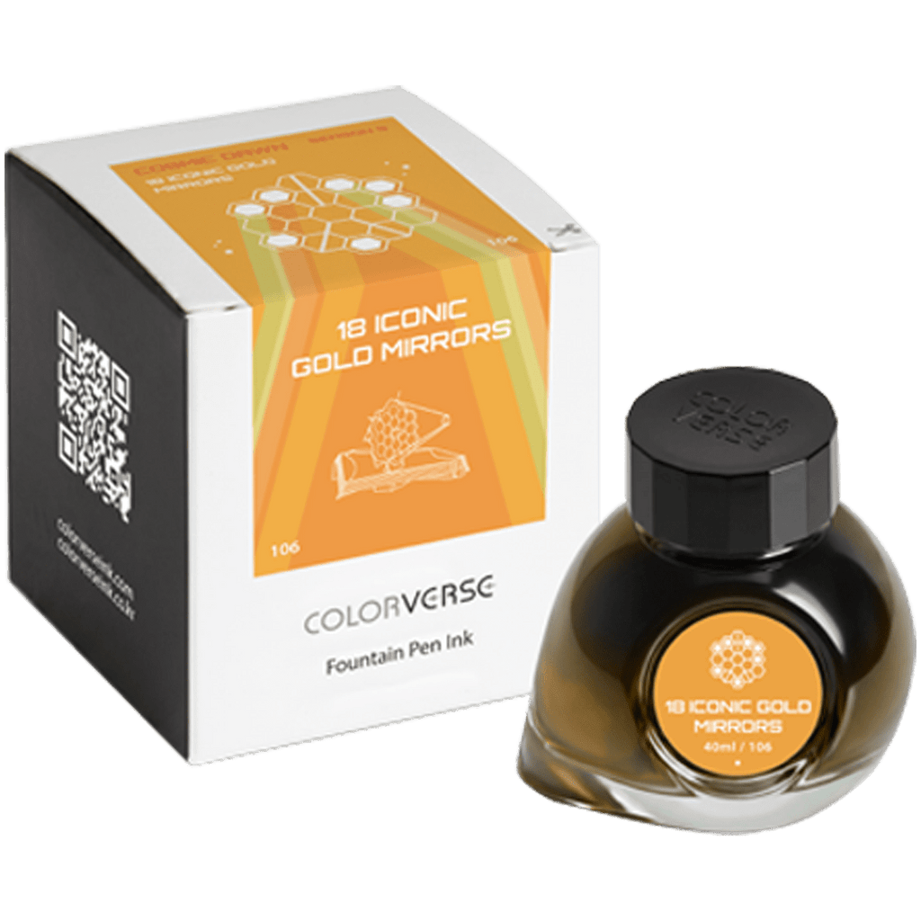 Colorverse Season 9 : Cosmic Dawn Ink Bottle No. 106 - 18 Iconic Gold Mirrors 40ml - Pen Boutique Ltd