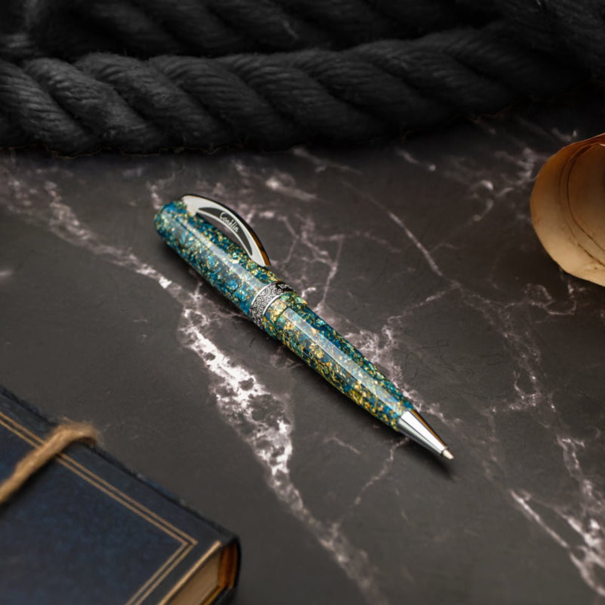 Conklin 1898 Collection Ballpoint Pen - Solaris Blue - Chrome Trim (Limited Edition) - Pen Boutique Ltd