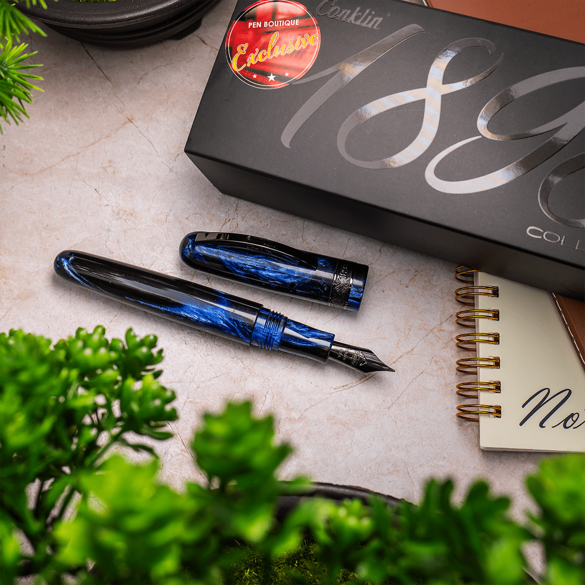 Conklin 1898 Collection Fountain Pen - Limited Edition - Mystic Soul "MIDNIGHT STATIC" - Gunmetal Trim (Pen Boutique Exclusive) - Pen Boutique Ltd