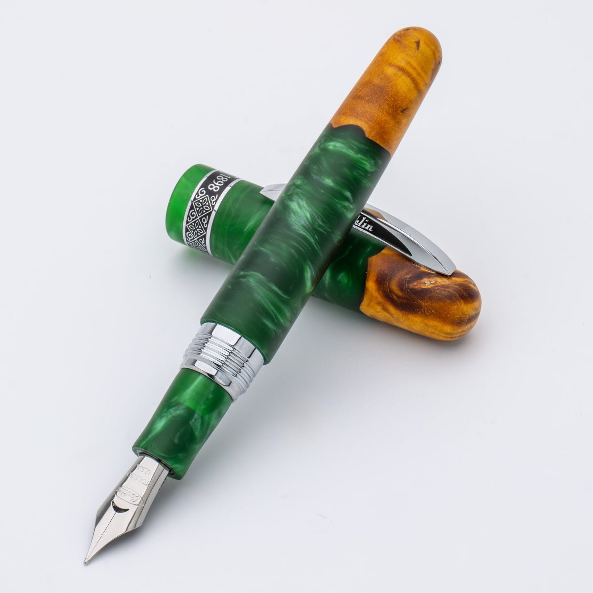 Conklin 1898 Collection Fountain Pen - Spectra Green Fusion - Chrome Trim (Limited Edition) - Pen Boutique Ltd
