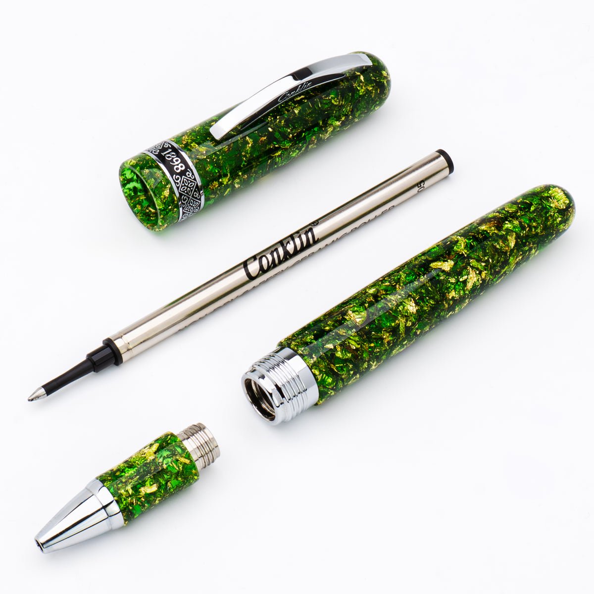 Conklin 1898 Collection Rollerball Pen - Solaris Green - Chrome Trim (Limited Edition) - Pen Boutique Ltd