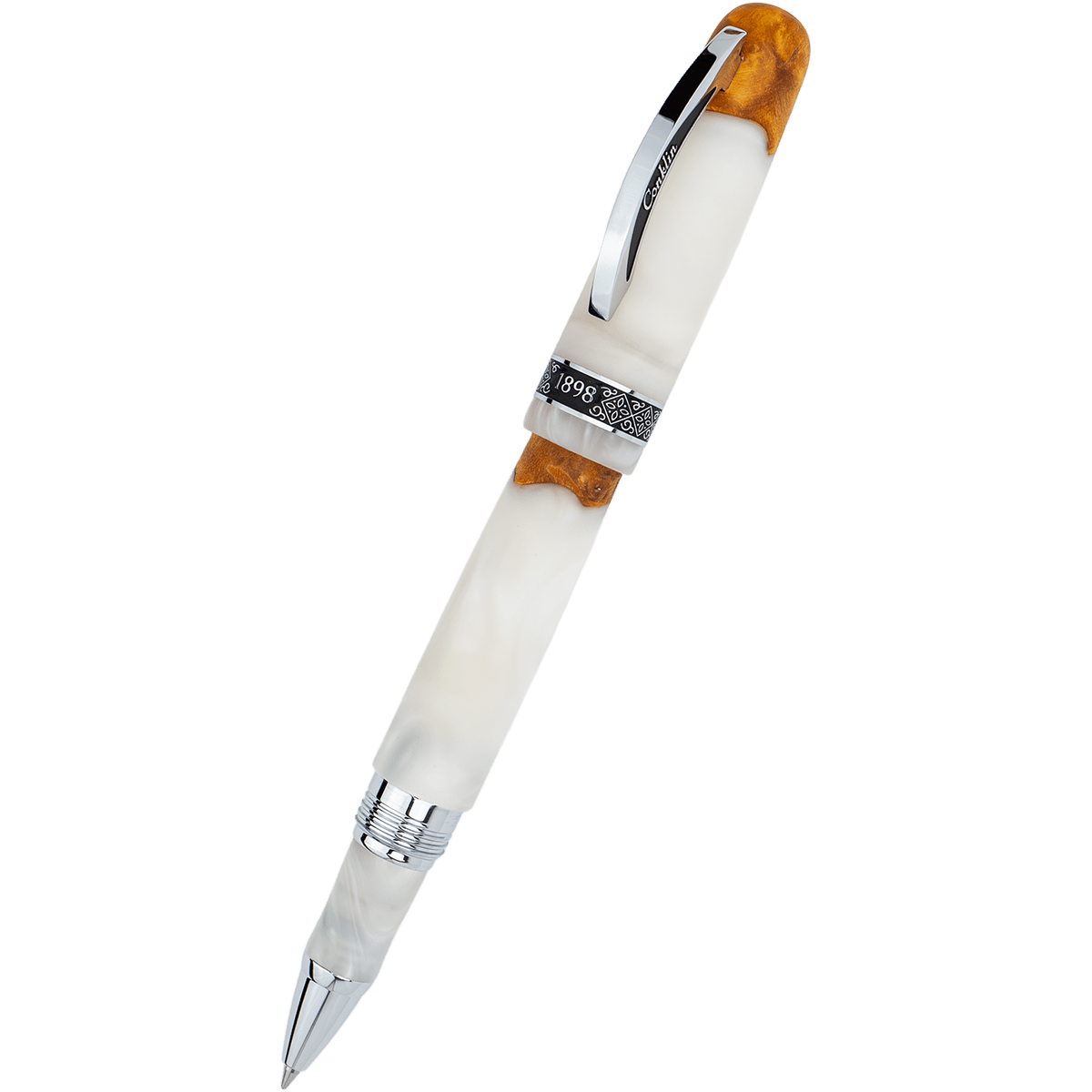 Conklin 1898 Collection Rollerball Pen - Spectra White Fusion - Pen Boutique Ltd
