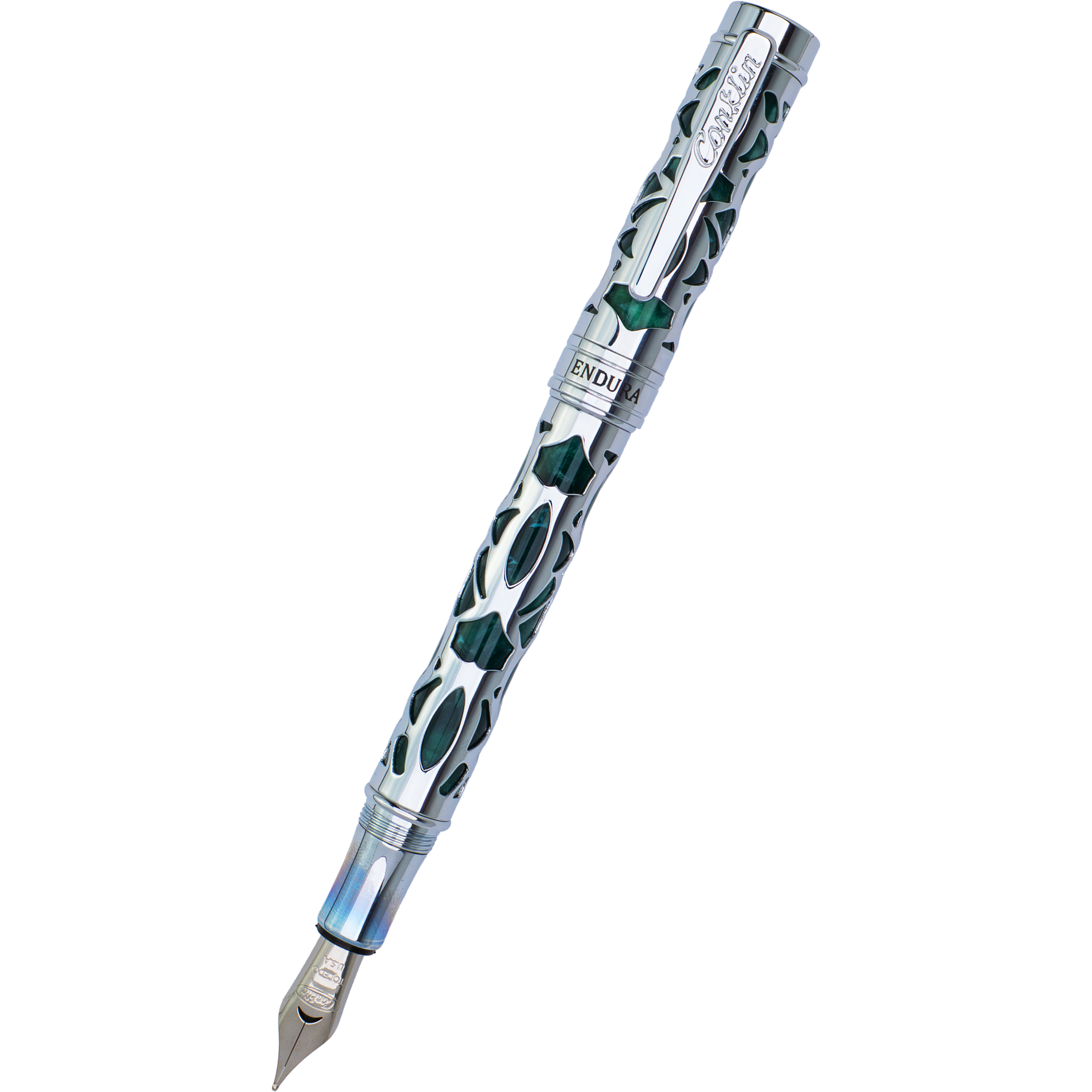 Conklin Endura Fountain Pen - Deco Crest Green-Pen Boutique Ltd