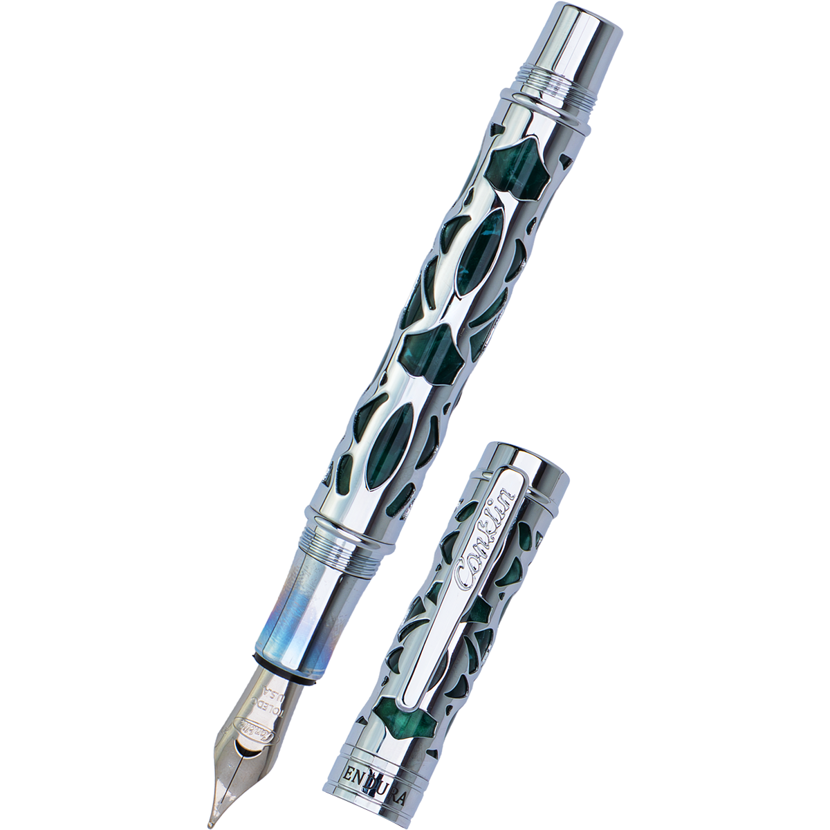 Conklin Endura Fountain Pen - Deco Crest Green-Pen Boutique Ltd