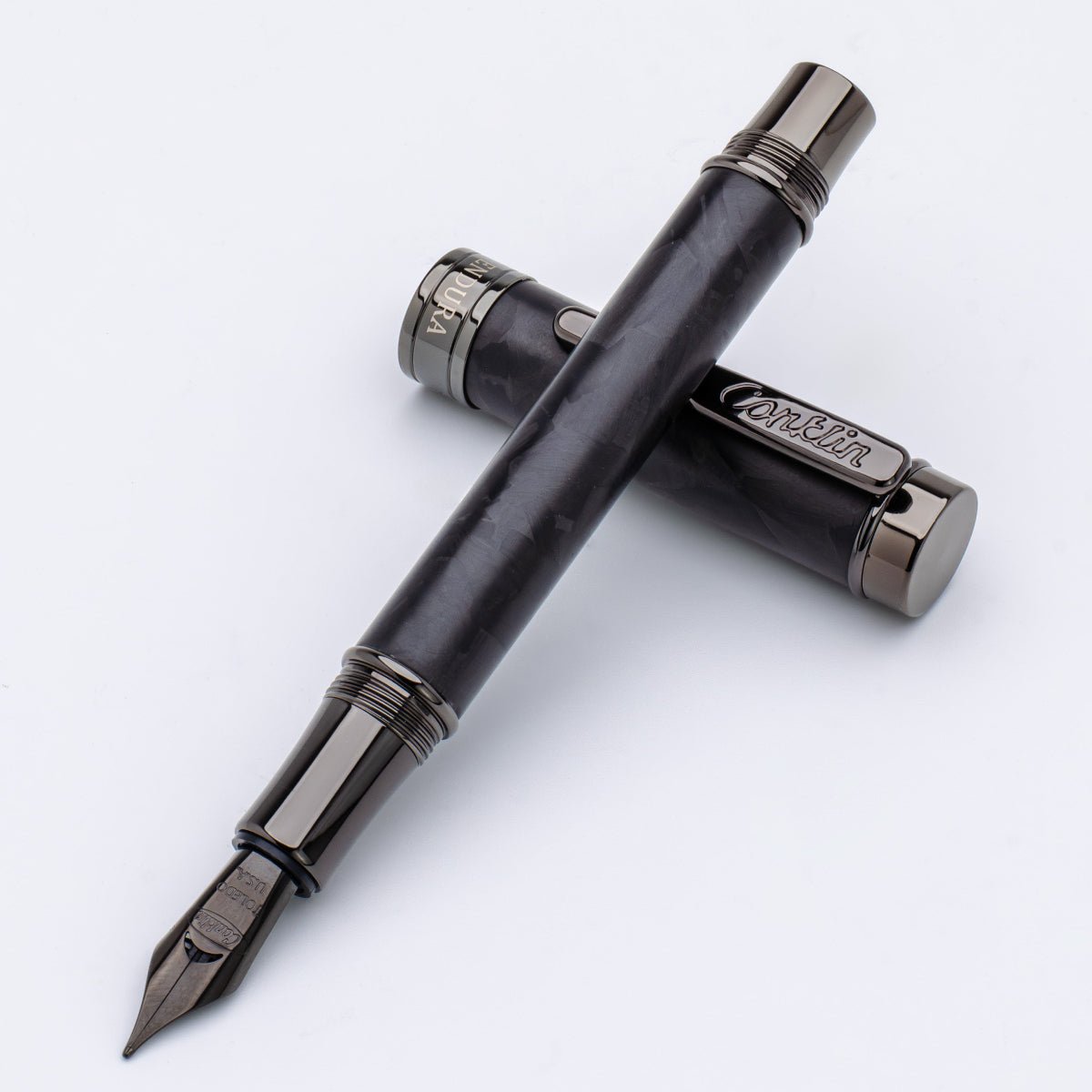 Conklin Endura Fountain Pen - Forged Carbon Fiber - Gunmetal Trim (Numbered Edition) - Pen Boutique Ltd