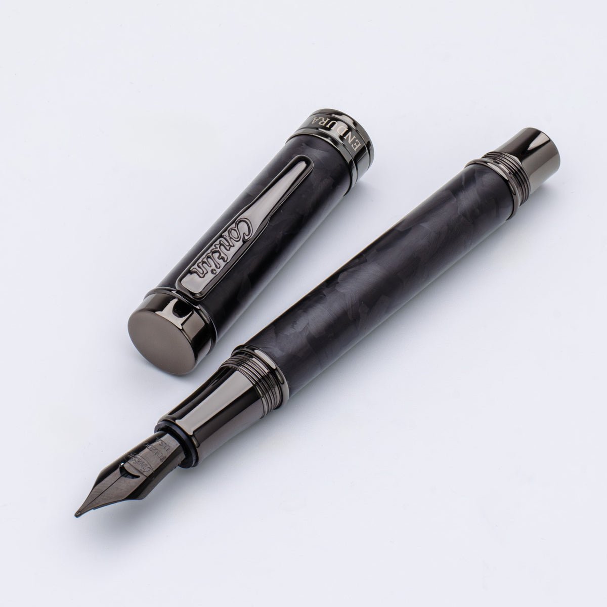 Conklin Endura Fountain Pen - Forged Carbon Fiber - Gunmetal Trim (Numbered Edition) - Pen Boutique Ltd