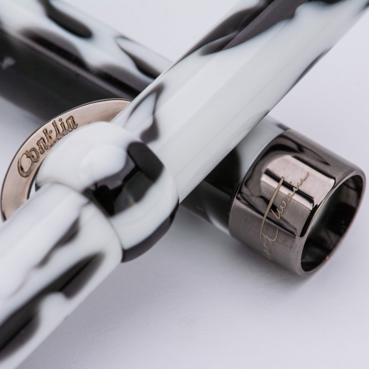Conklin Mark Twain Fountain Pen - Limited Edition - Black/White - Pen Boutique Ltd