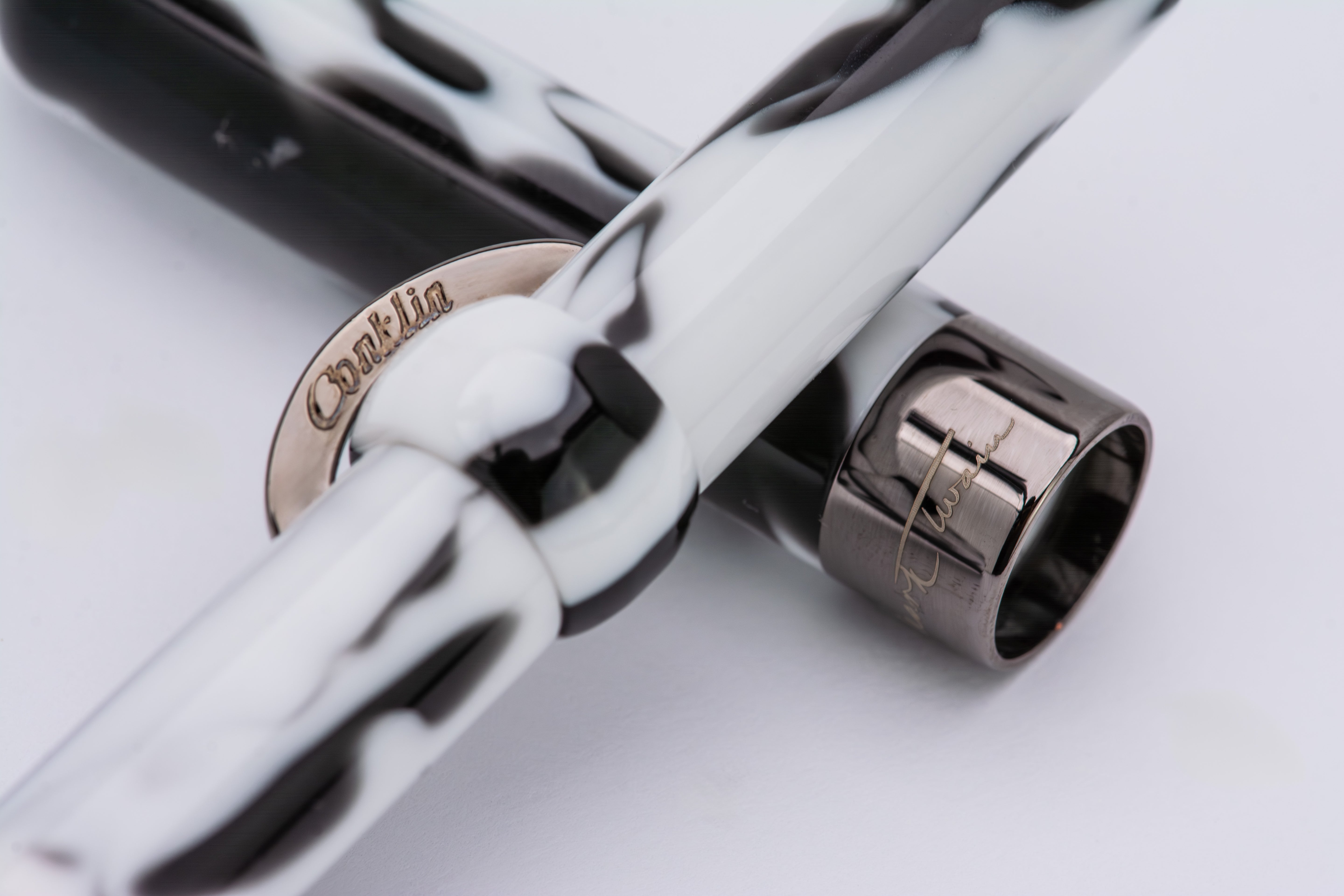 Conklin Mark Twain Fountain Pen - Limited Edition - Black/White-Pen Boutique Ltd