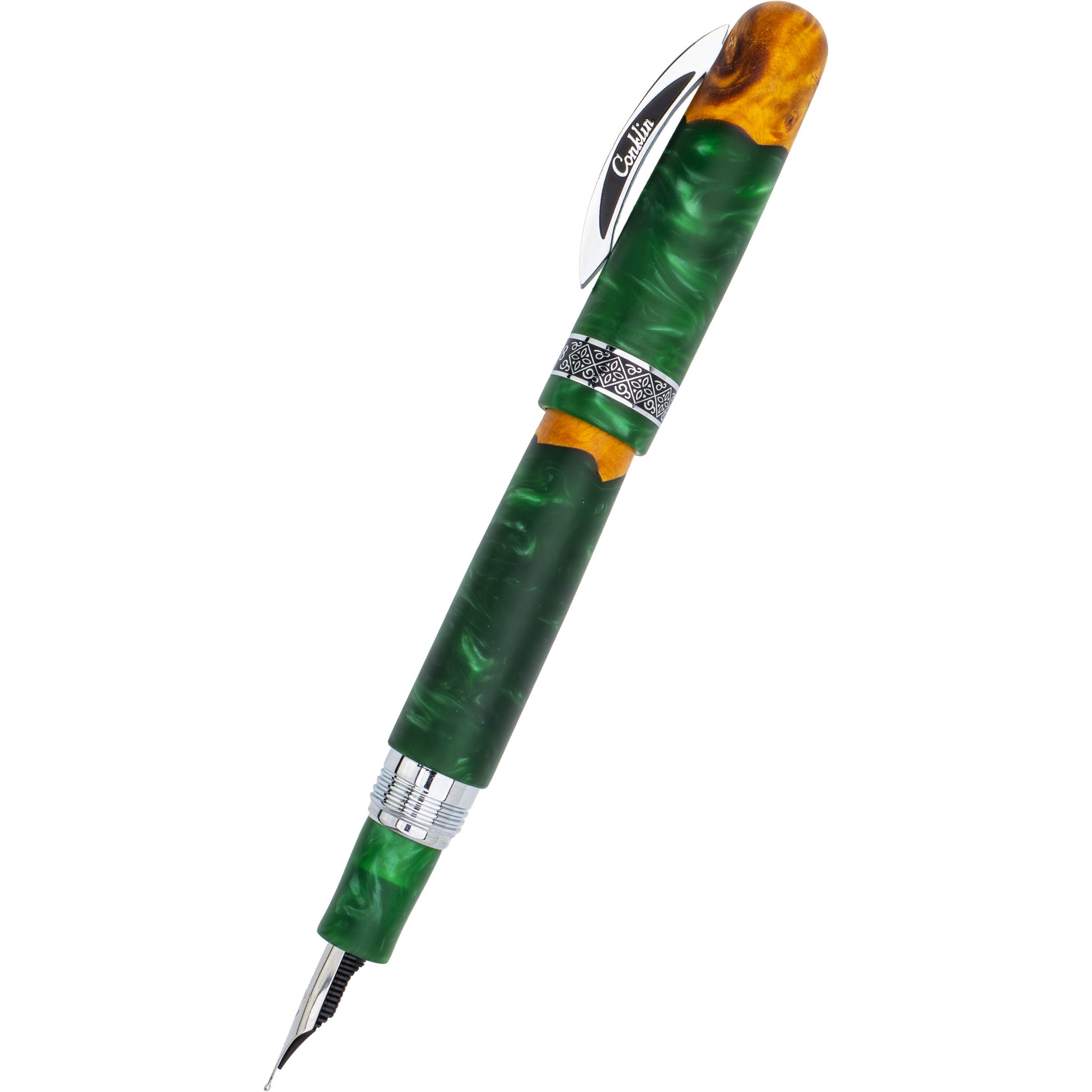 Conklin 1898 Collection Fountain Pen - Spectra Green Fusion - Chrome Trim (Limited Edition)