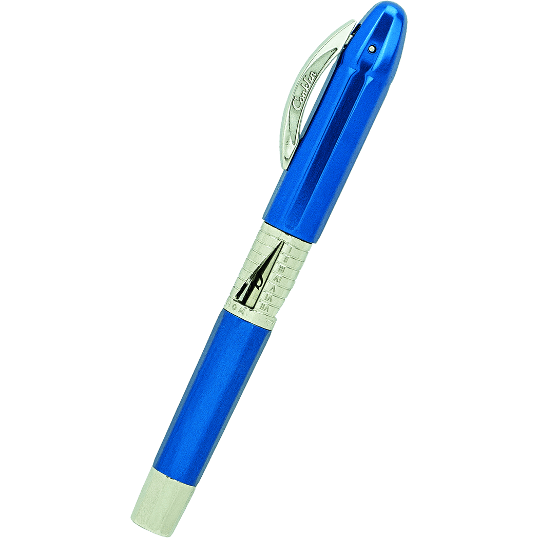 Conklin Classic 125th Anniversary Fountain Pen - Blue - Chrome Trim (Limited Edition) - Pen Boutique Ltd