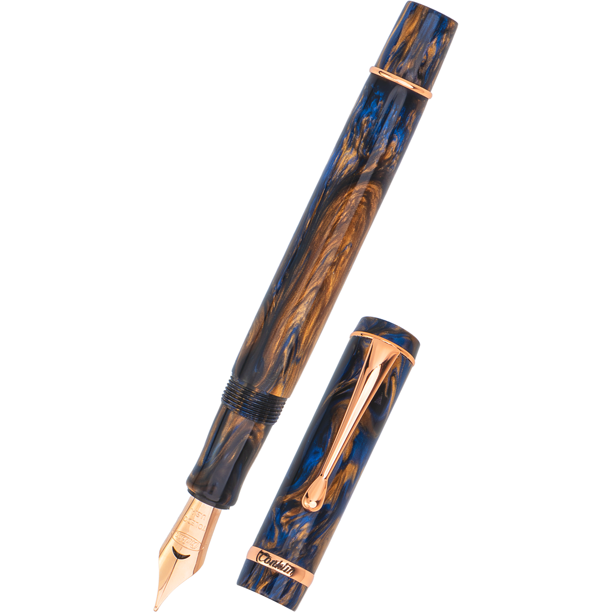Conklin Duragraph Fountain Pen - Limited Edition - Golden Blue Jay - Rose Gold Plated Trim (Pen Boutique Exclusive)-Pen Boutique Ltd