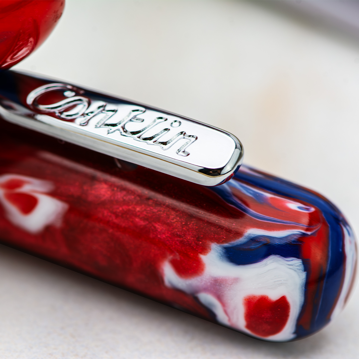 Conklin Mark Twain Crescent Fountain Pen - Limited Edition - USA 250 - Chrome Trim