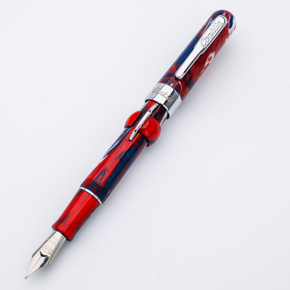 Conklin Mark Twain Crescent Fountain Pen - Limited Edition - USA 250 - Chrome Trim