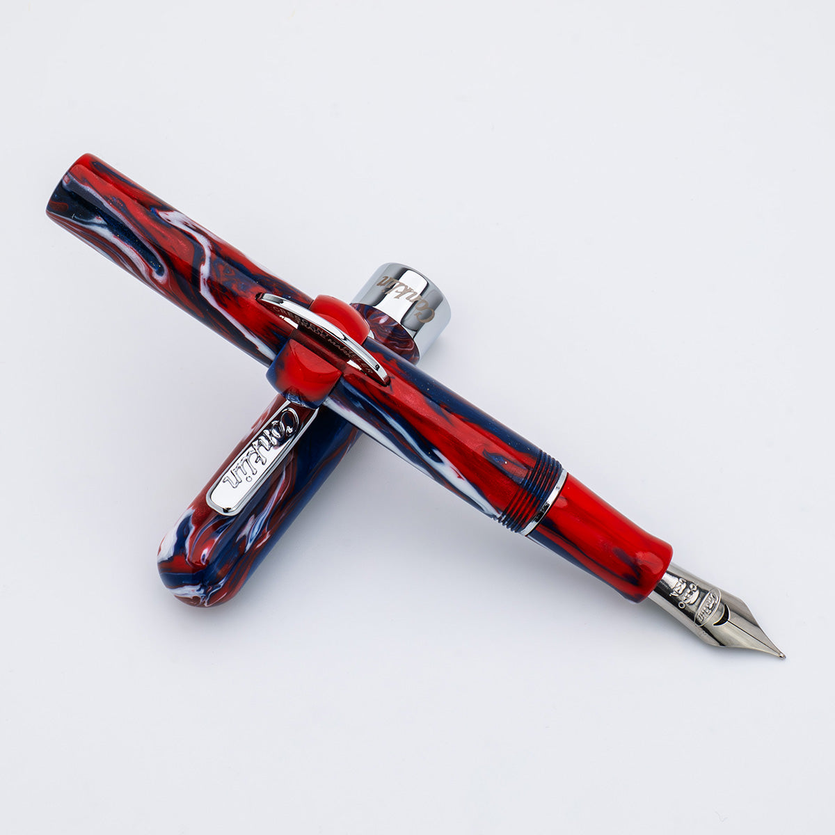 Conklin Mark Twain Crescent Fountain Pen - Limited Edition - USA 250 - Chrome Trim