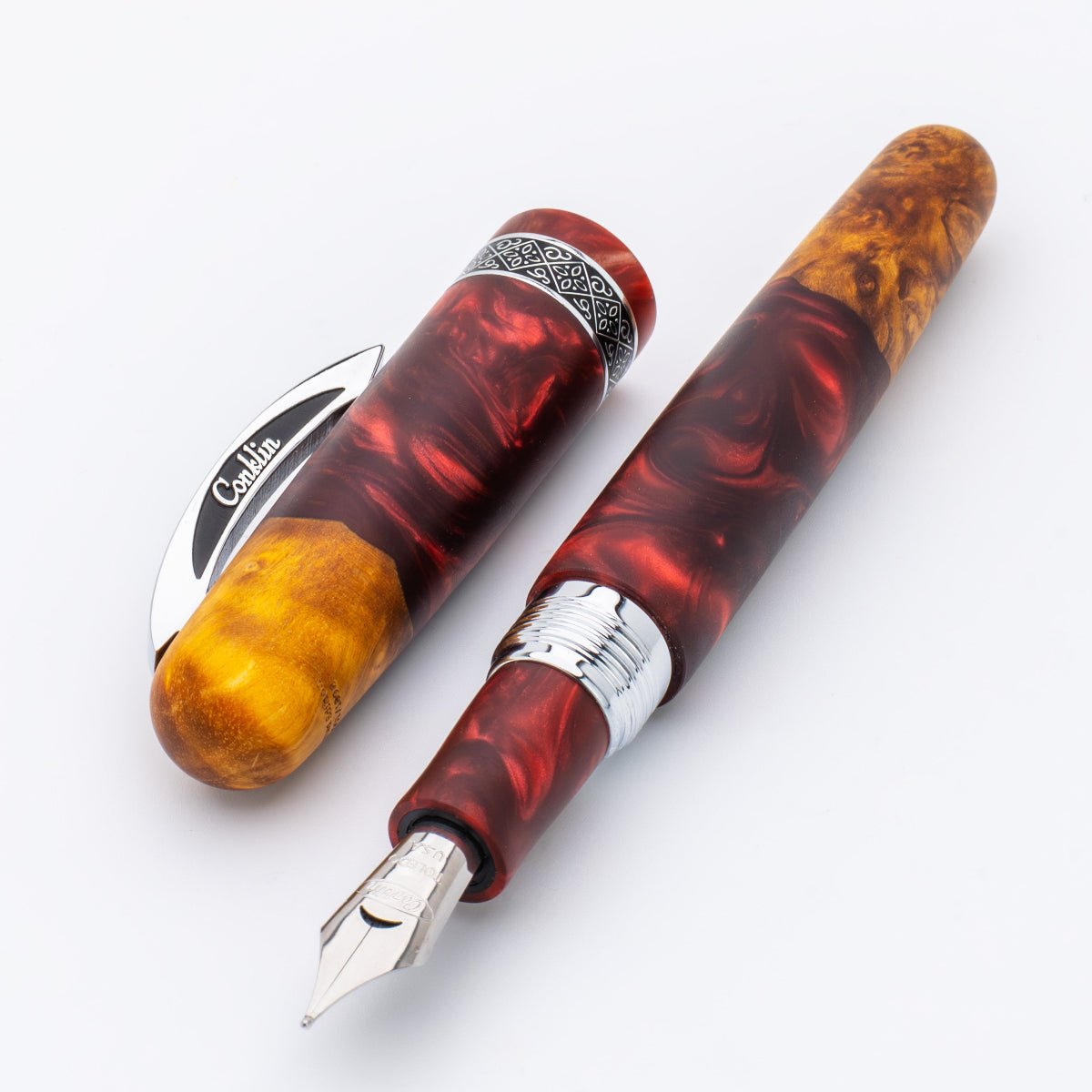 Conklin 1898 Collection Fountain Pen - Spectra Burgundy Fusion - Chrome Trim (Limited Edition)