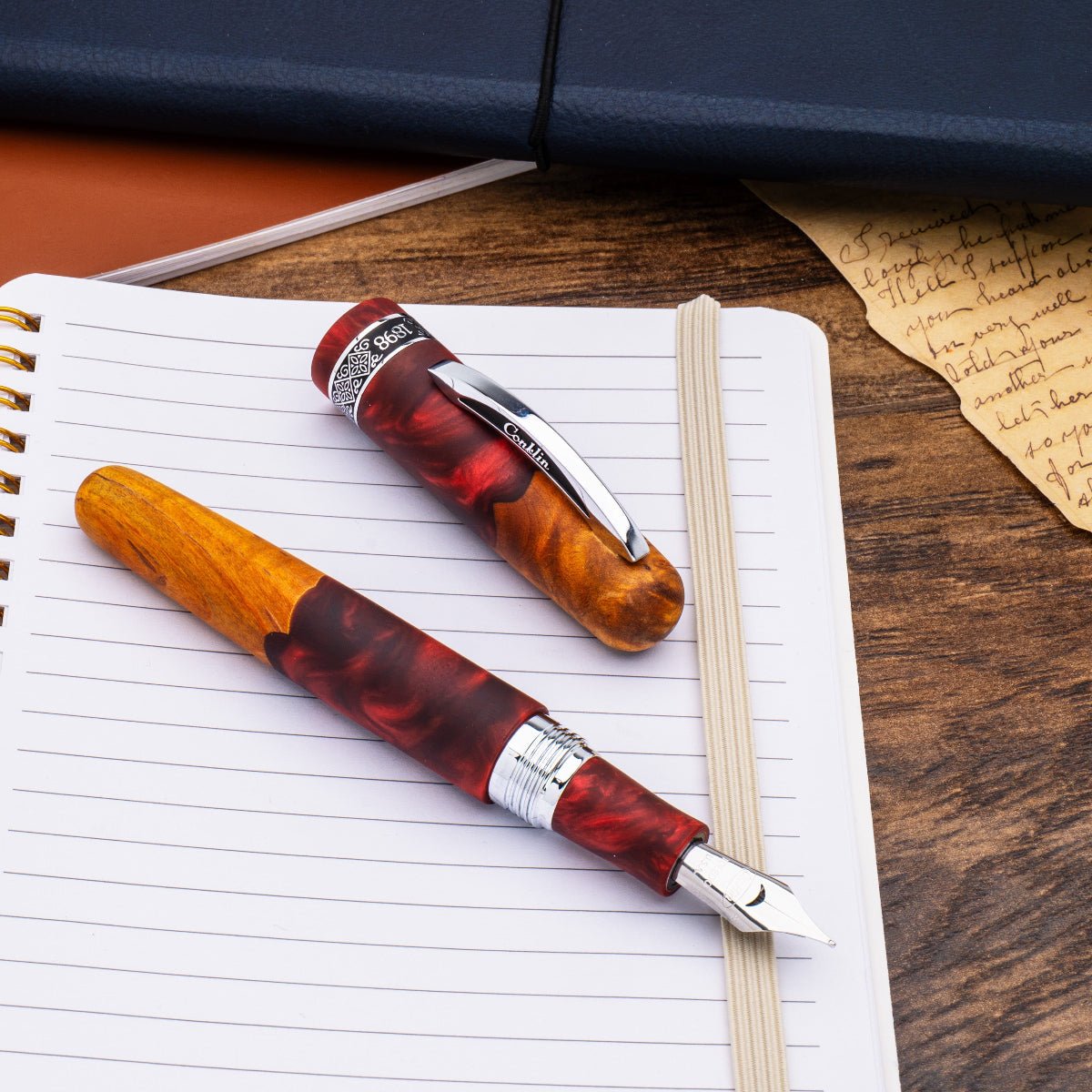 Conklin 1898 Collection Fountain Pen - Spectra Burgundy Fusion - Chrome Trim (Limited Edition)