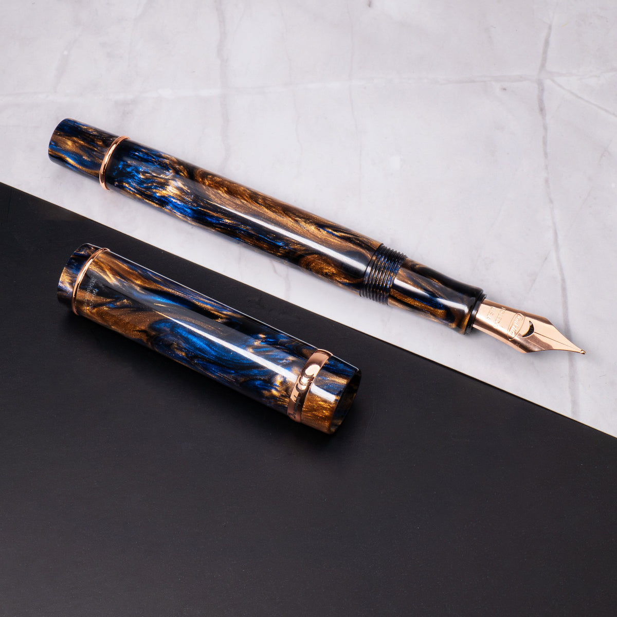 Conklin Duragraph Fountain Pen - Limited Edition - Golden Blue Jay - Rose Gold Plated Trim (Pen Boutique Exclusive)-Pen Boutique Ltd