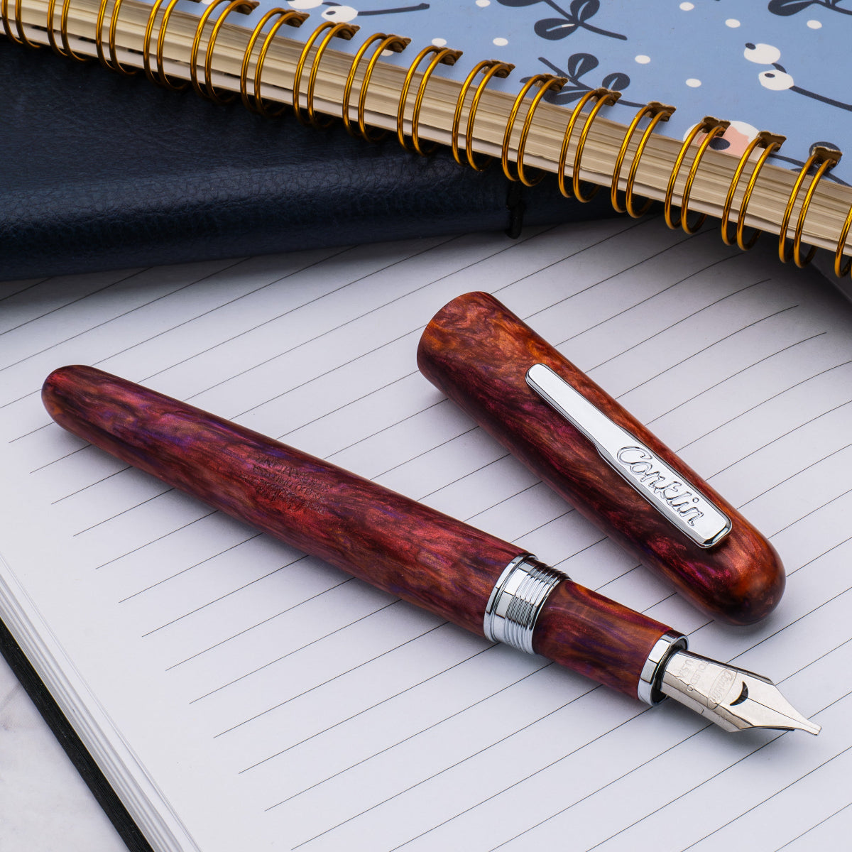 Conklin Streamline Fountain Pen - Matte Sunset Medley - Chrome Trim (Limited Edition)