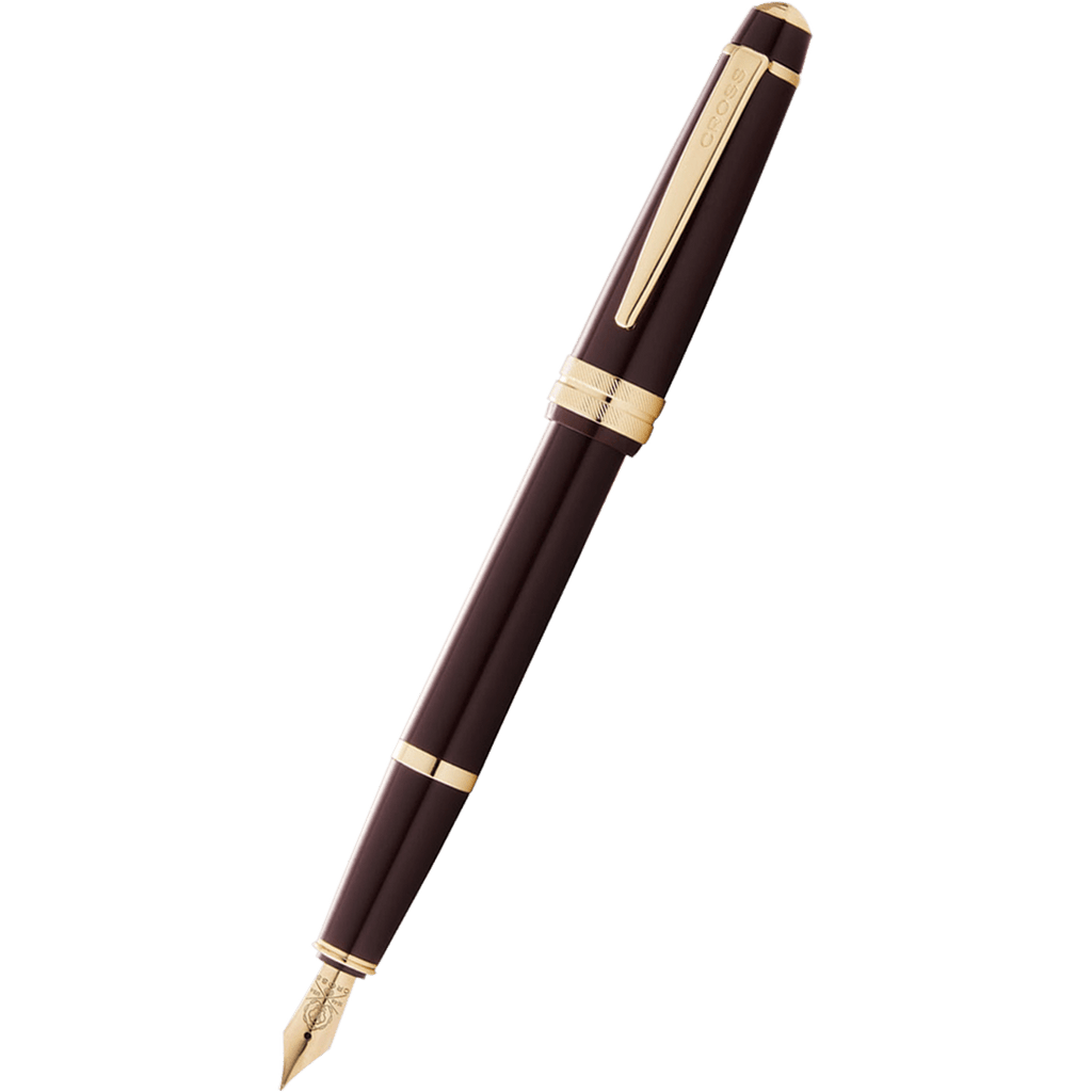 Cross Bailey Light Fountain Pen - Polished Burgundy - Gold Trim - Pen Boutique Ltd
