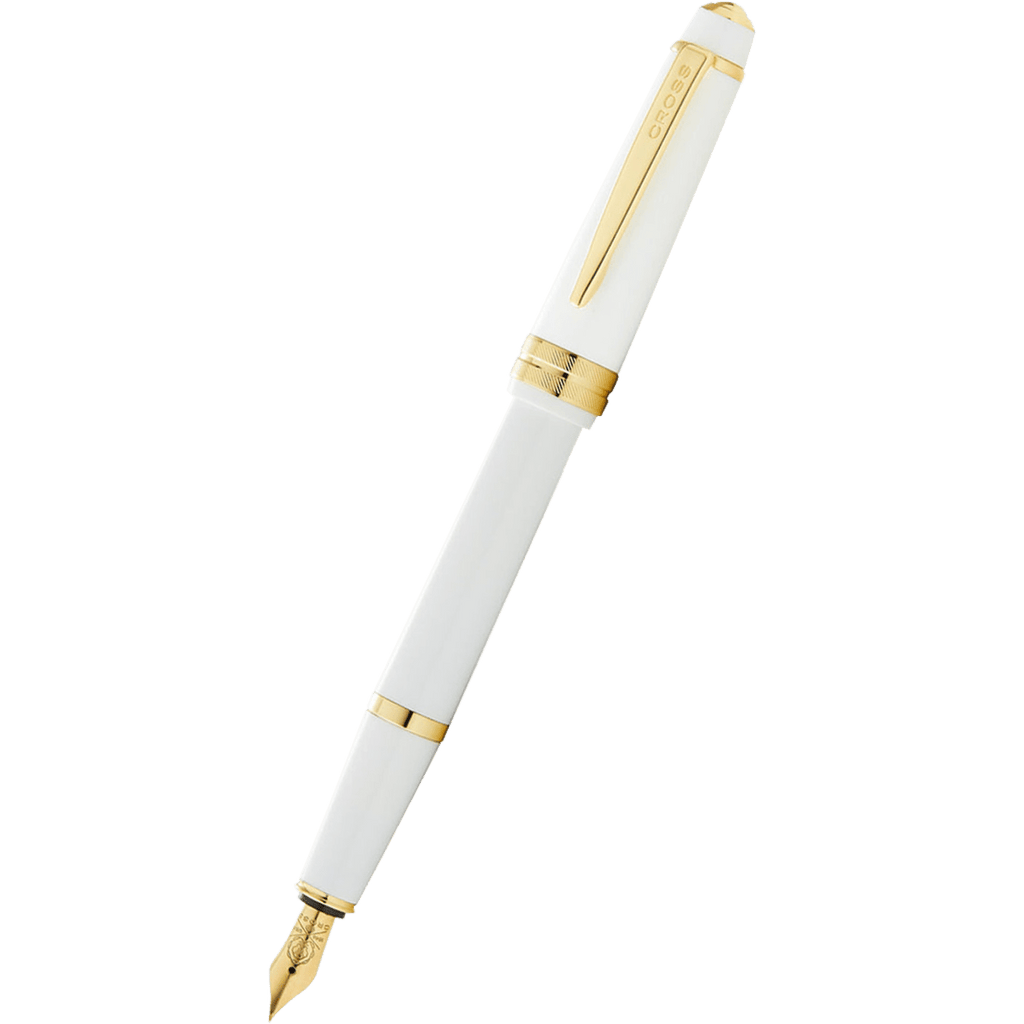 Cross Bailey Light Fountain Pen and Ball Point SET - Polished White - Gold Trim - Pen Boutique Ltd
