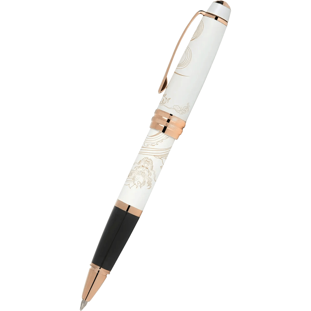Cross Bailey - Year of the Dragon Pearlescent White Lacquer - Selectip Rollerball Pen - Rose Gold - Pen Boutique Ltd