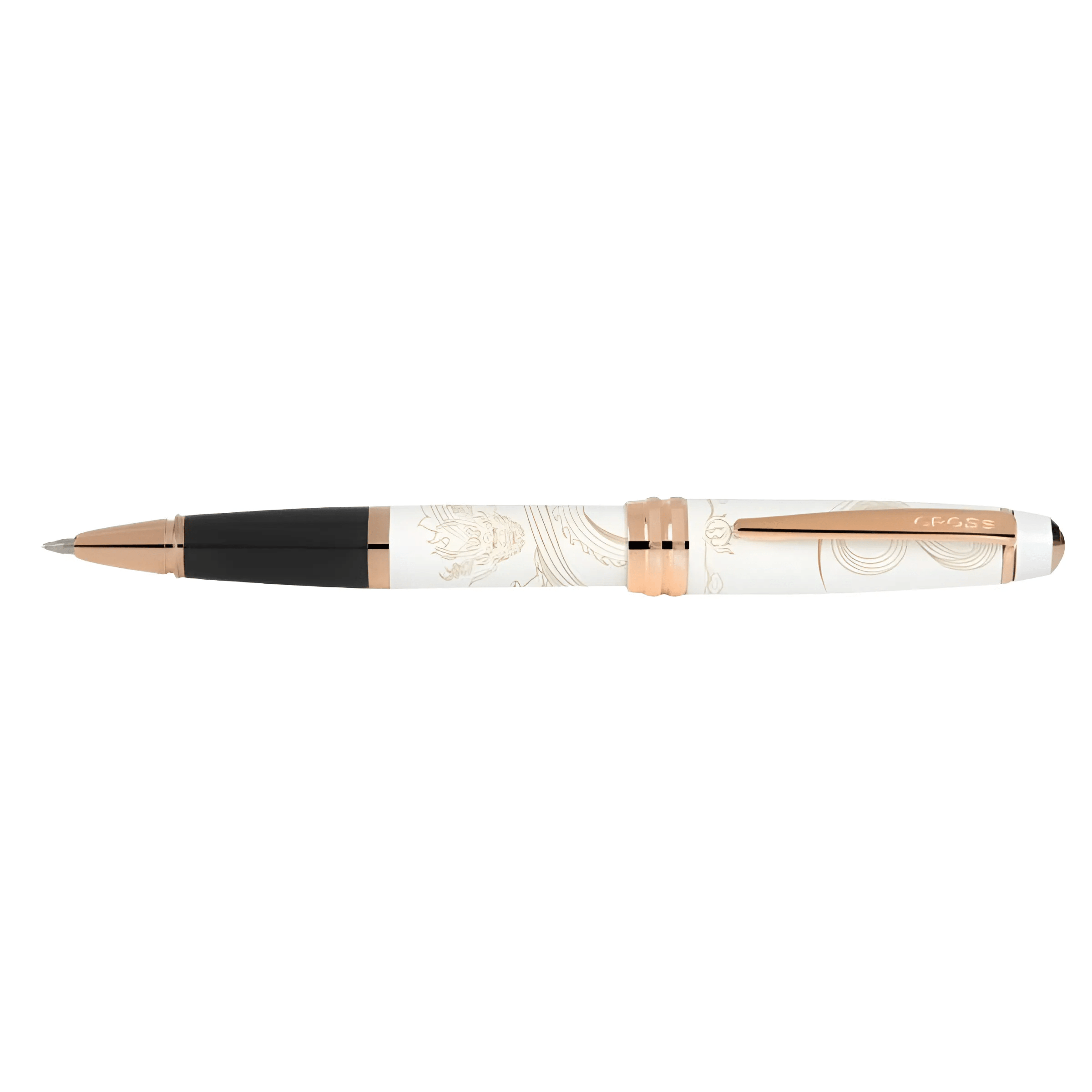 Cross Bailey - Year of the Dragon Pearlescent White Lacquer - Selectip Rollerball Pen - Rose Gold - Pen Boutique Ltd
