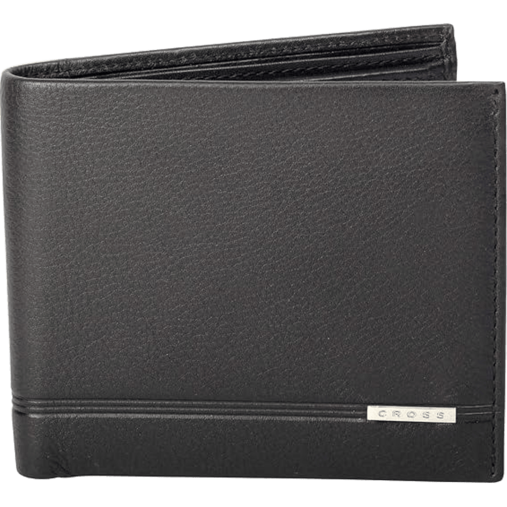 Cross Bi - fold Coin Wallet - Black - Pen Boutique Ltd