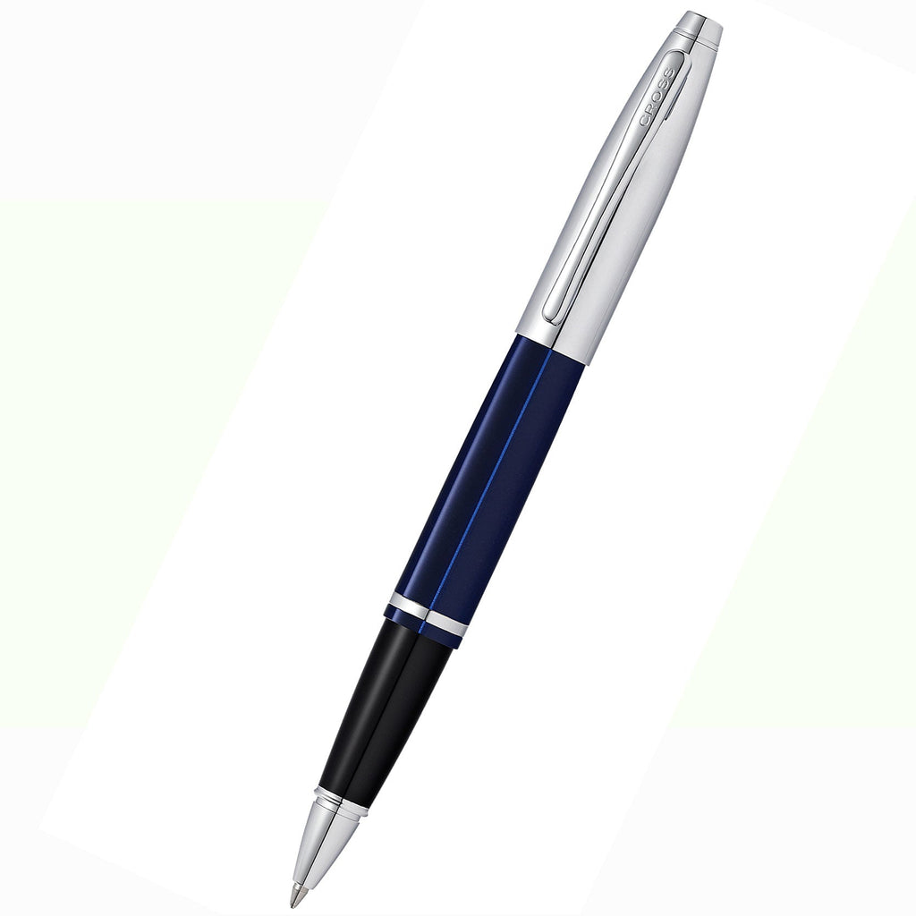Cross Calais Rollerball Pen - Blue - Chrome Trim (Self Serve Box) - Pen Boutique Ltd