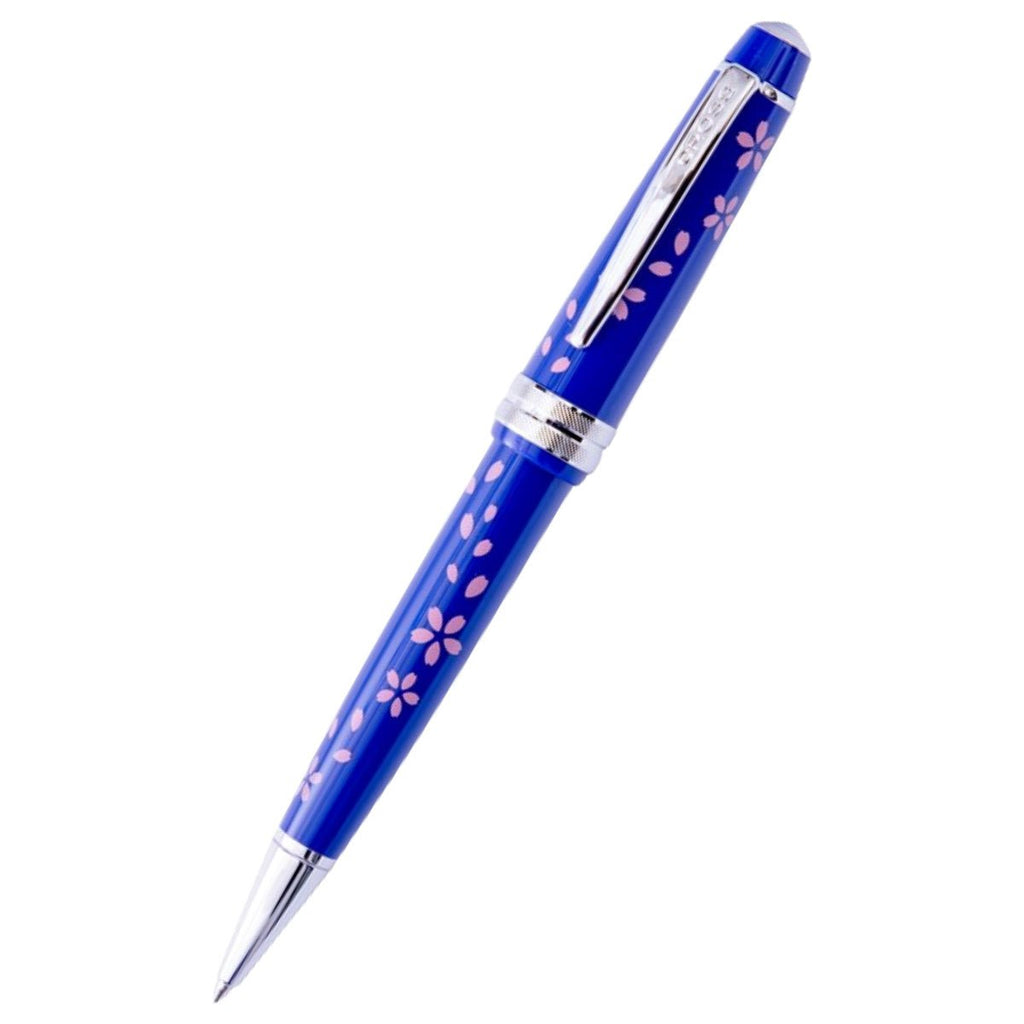 Cross Bailey Light - Ballpoint Pen - Cherry Blossom - Glossy Blue Resin - Chrome Trim - Pen Boutique Ltd