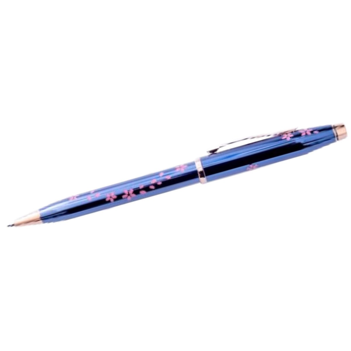 Cross Century II Ballpoint Pen - Cherry Blossom - Translucent Blue - Rose Gold Trim - Pen Boutique Ltd