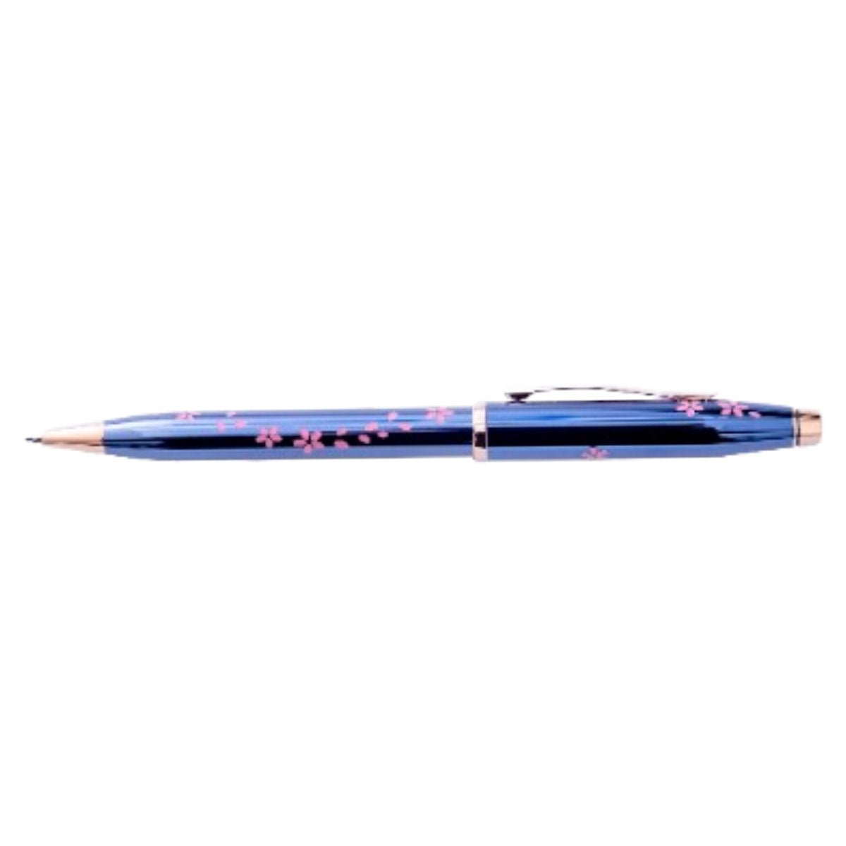 Cross Century II Ballpoint Pen - Cherry Blossom - Translucent Blue - Rose Gold Trim - Pen Boutique Ltd