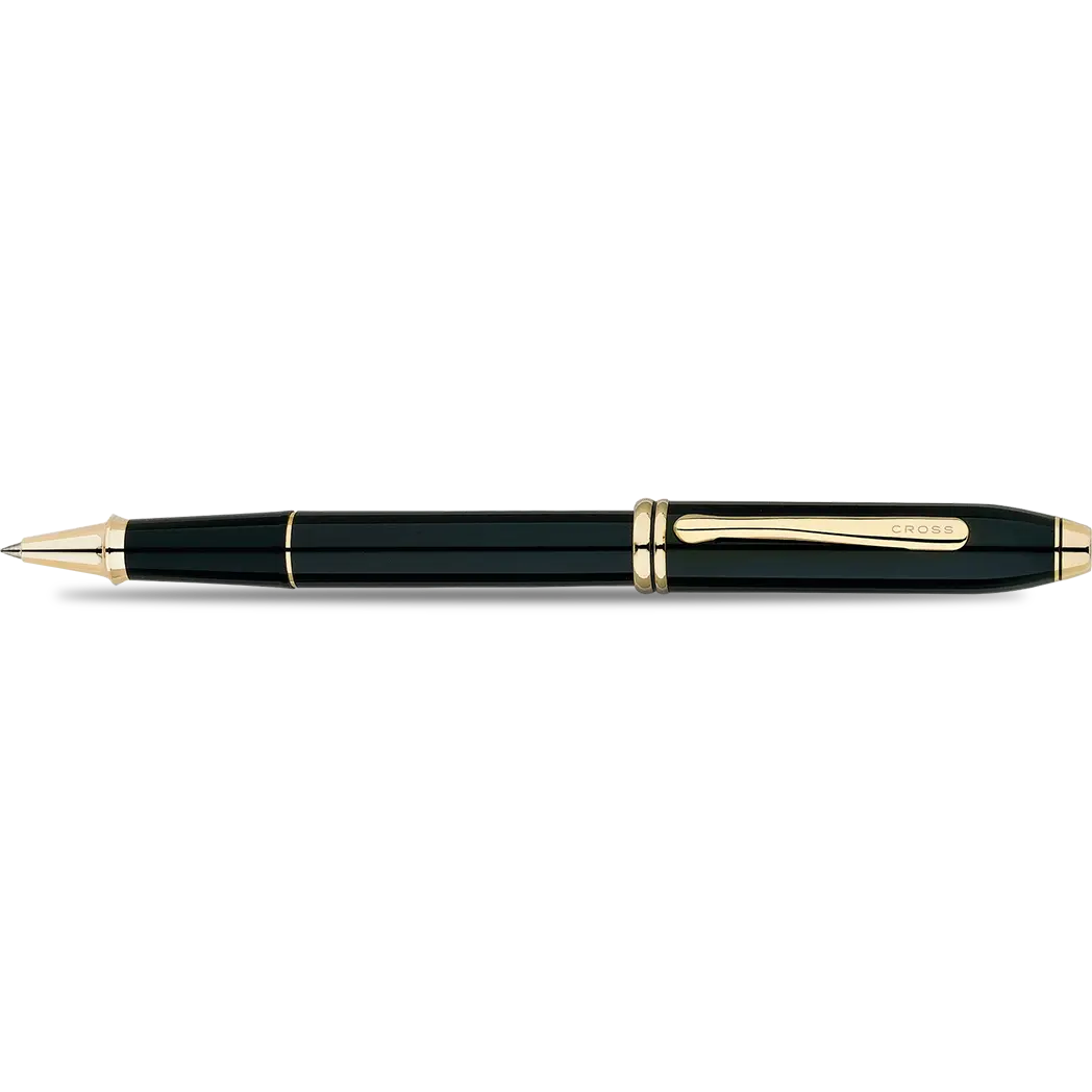 Cross Townsend Rollerball Pen - Black - Gold Trim-Pen Boutique Ltd