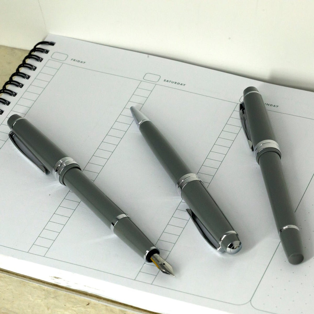 Cross Bailey Light Fountain Pen, Rollerball and Ballpoint - SET - Polished Gray - Pen Boutique Ltd