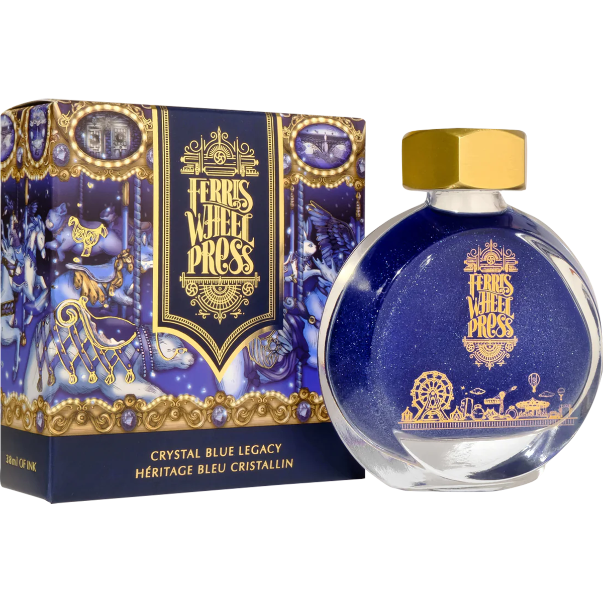 Ferris Wheel Press Ink Bottle - Crystal Blue Legacy - 38ml - Pen Boutique Ltd