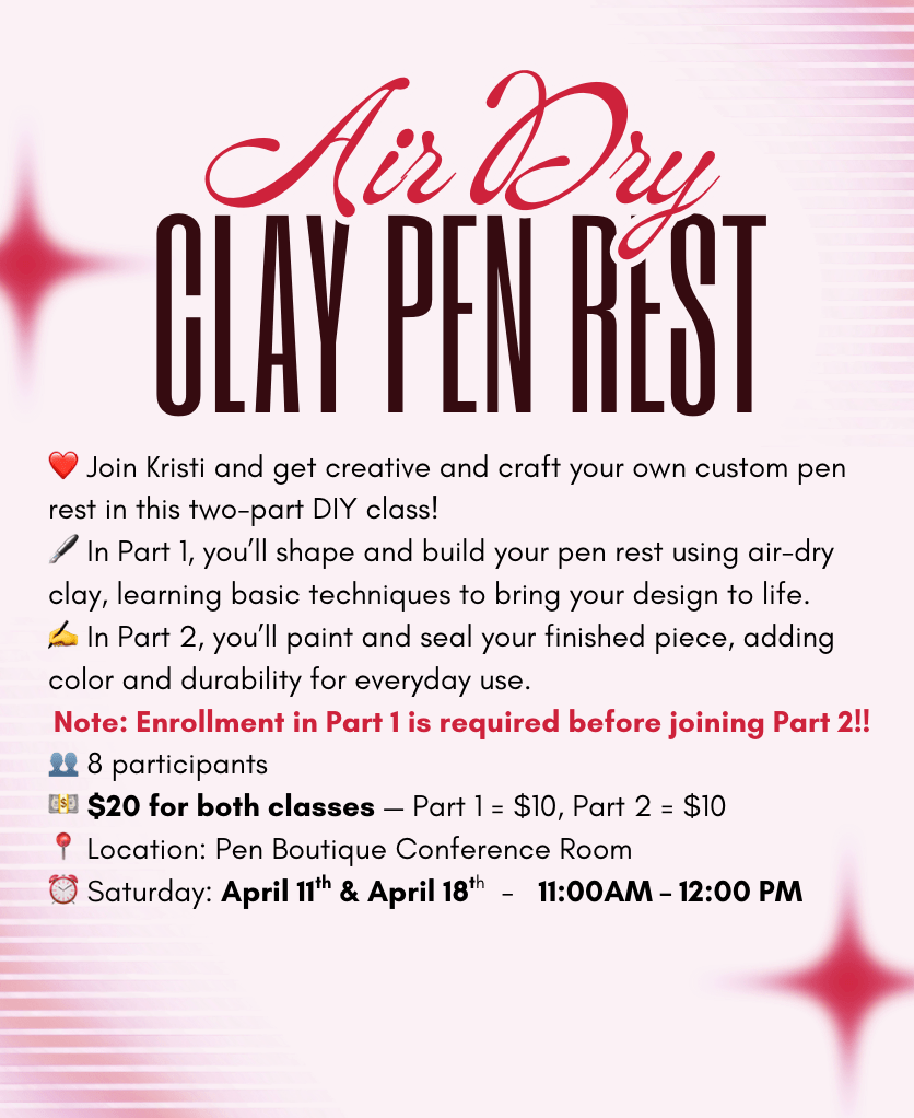 DIY Air Dry Clay Pen Rest Class (Part 2) - Pen Boutique Ltd