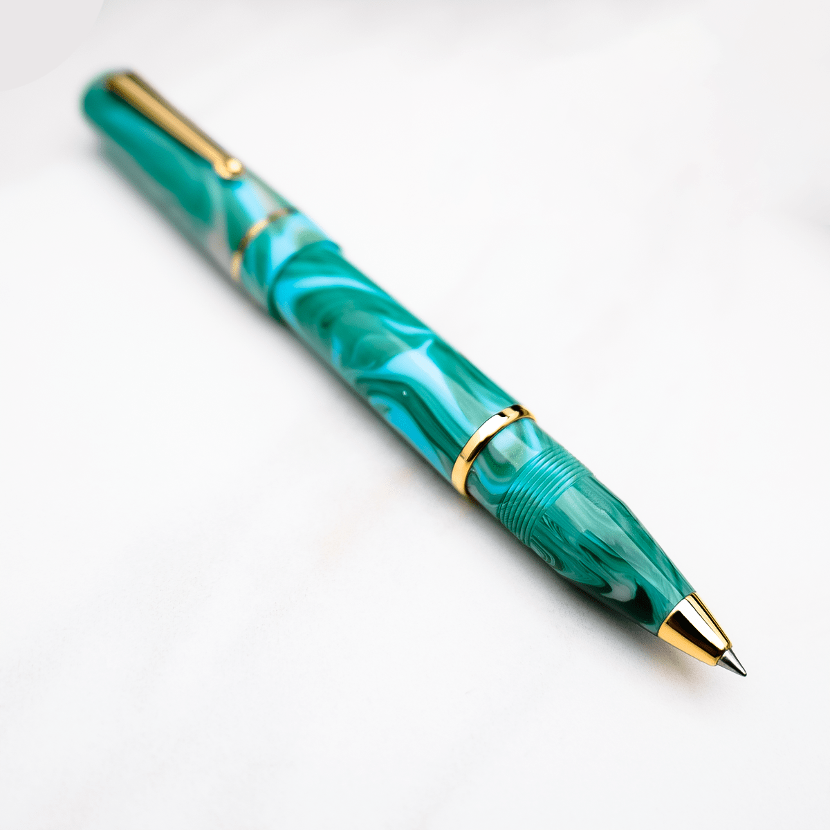 Delta Duna "P" Rollerball Pen - Vortex Green - Gold Trim - Pen Boutique Ltd