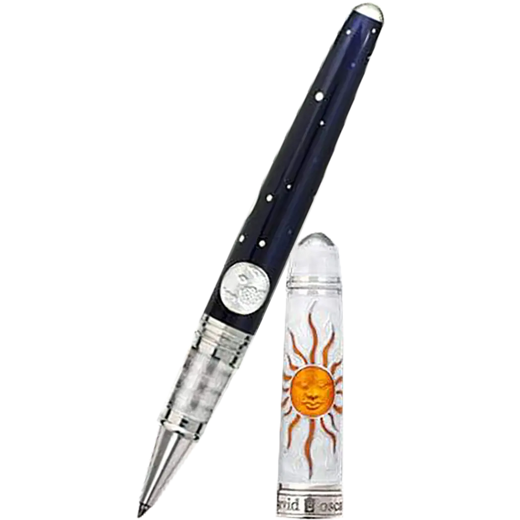 David Oscarson Celestial White Blazing Saffron Limited Edition Rollerball Pen-Pen Boutique Ltd