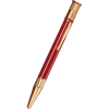 David Oscarson’s Sterling Silver Guilloche and Hard Enamel Ballpoint Pen Ruby Red-Gold Vermei-Pen Boutique Ltd