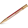 David Oscarson’s Sterling Silver Guilloche and Hard Enamel Ballpoint Pen Ruby Red-White-Pen Boutique Ltd